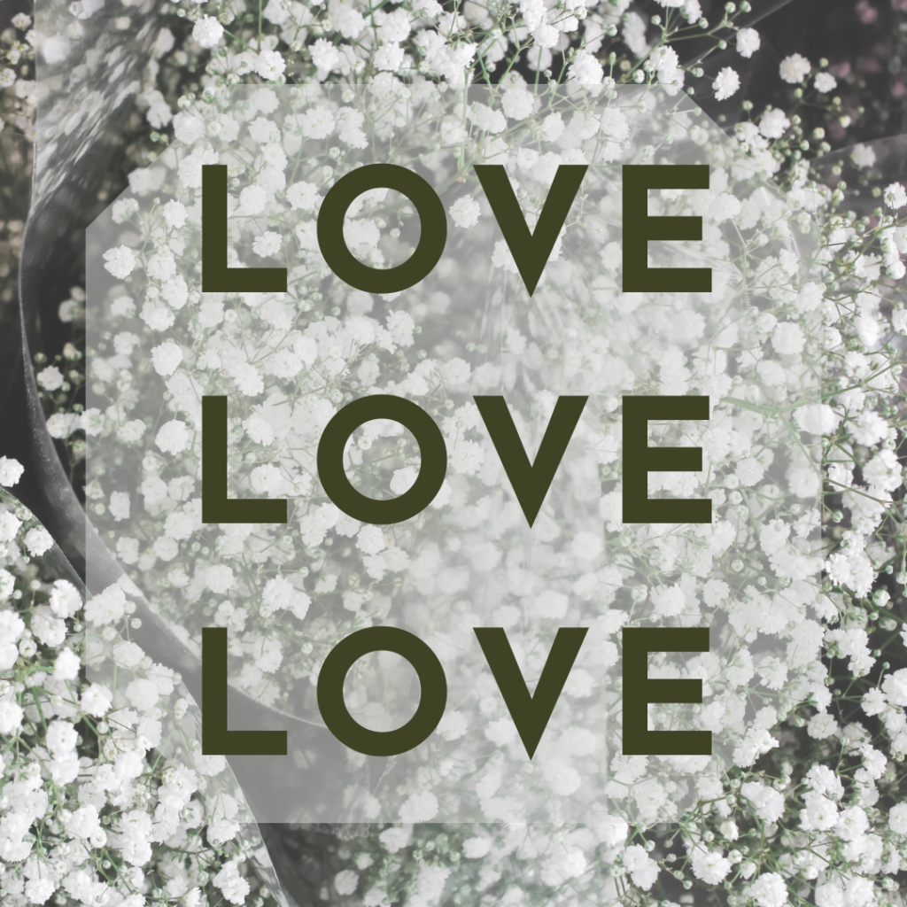 Bold LOVE typography design as the centre square in a Valentine’s Day photo gift